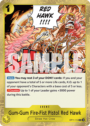 OP11-114 Gum-Gum Fire-Fist Pistol Red Hawk