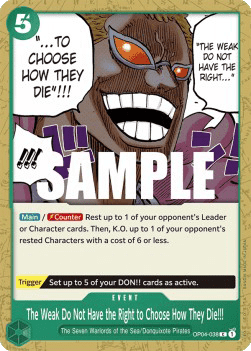 OP04-038 The Weak Do Not Have the Right to Choose How They Die!!!