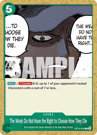 OP10-040 The Weak Do Not Have the Right to Choose How They Die
