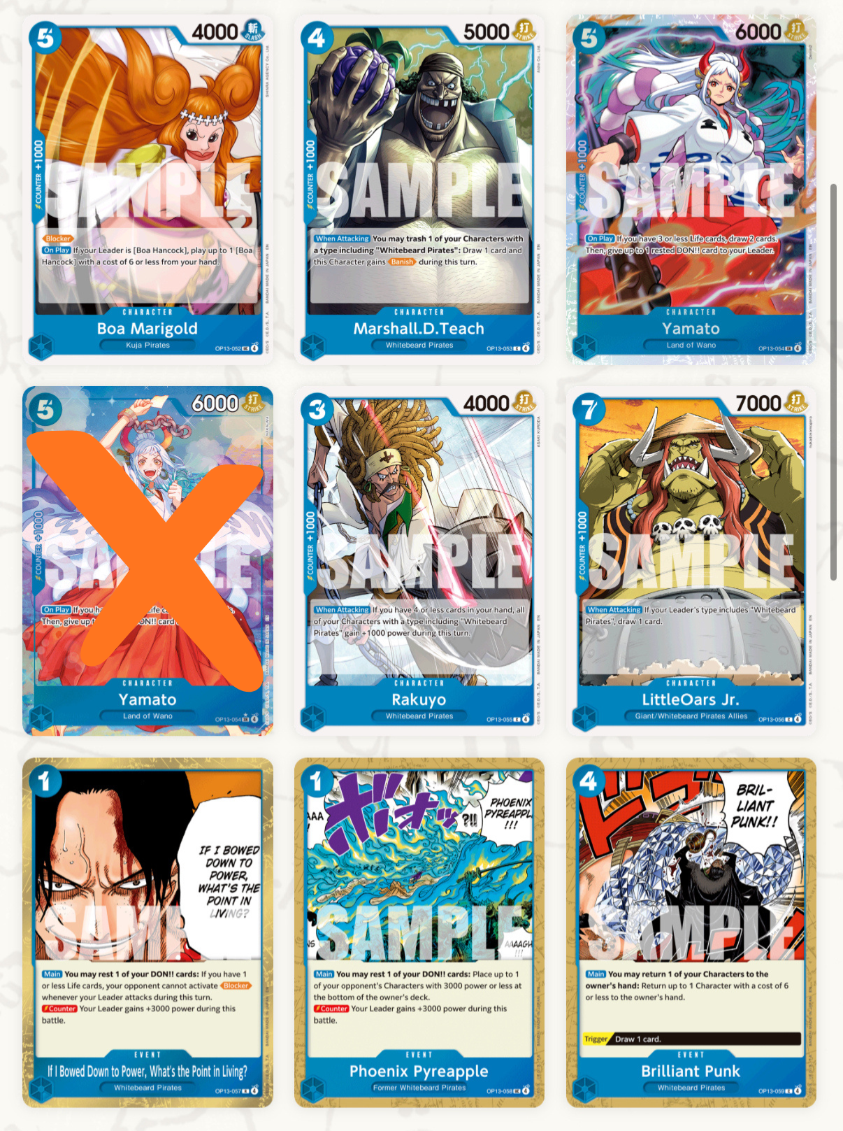One Piece Card Game OP13 – Complete Base Set (All R & SR Included+Bonus OP13 Promo Card)