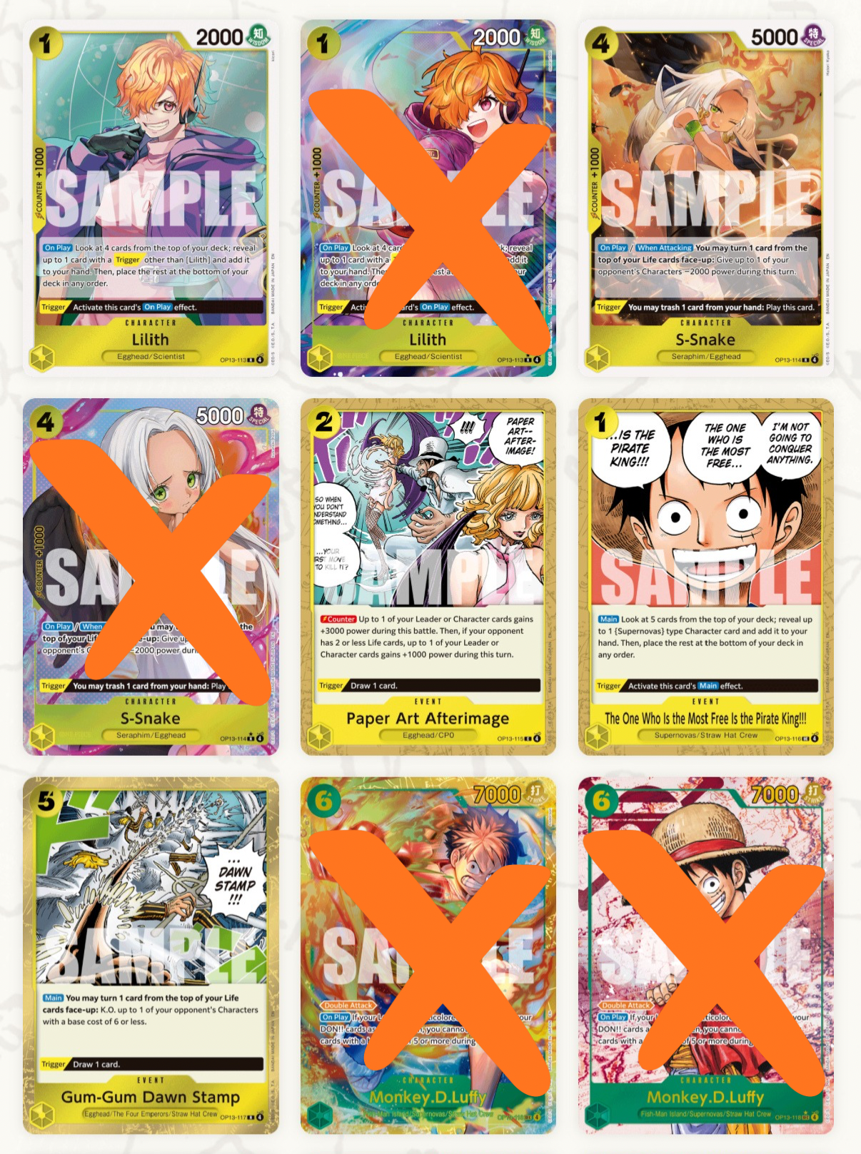 One Piece Card Game OP13 – Complete Base Set (All R & SR Included+Bonus OP13 Promo Card)