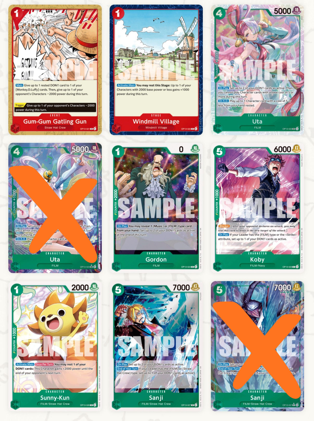 One Piece Card Game OP13 – Complete Base Set (All R & SR Included+Bonus OP13 Promo Card)