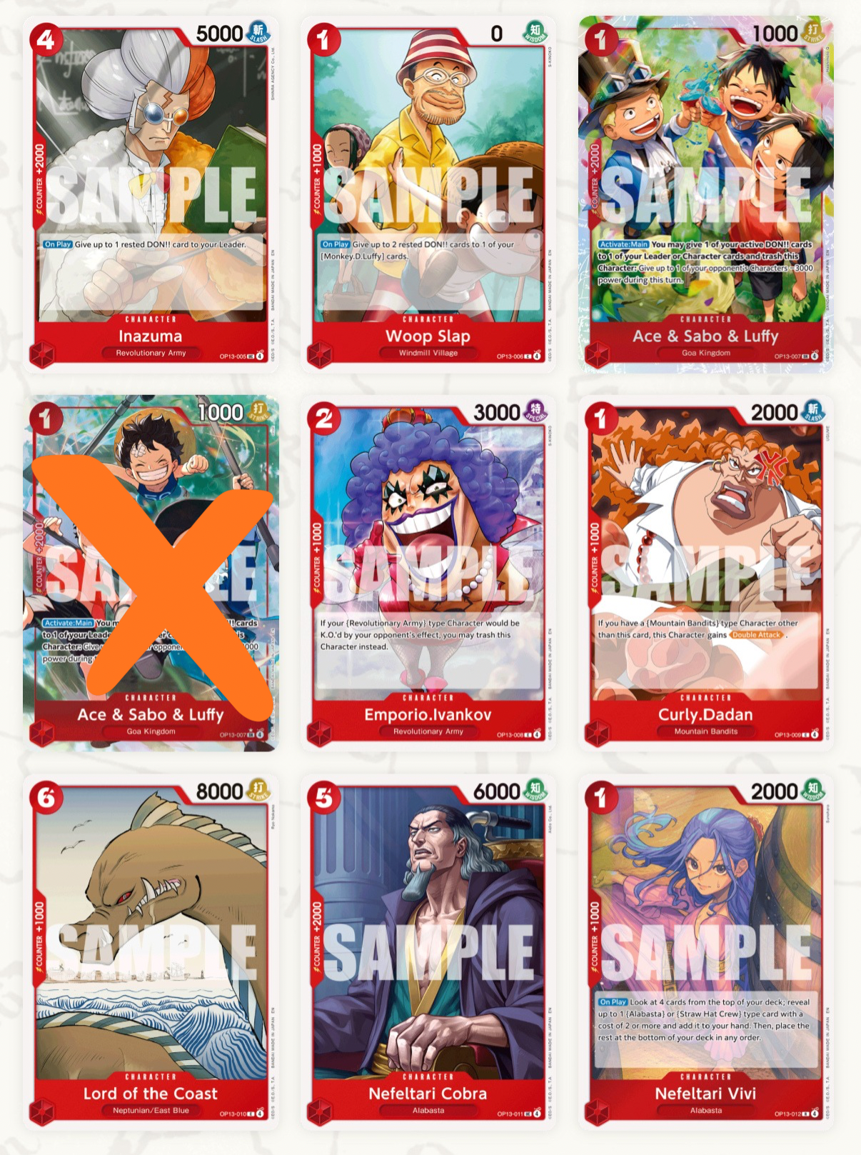 One Piece Card Game OP13 – Complete Base Set (All R & SR Included+Bonus OP13 Promo Card)