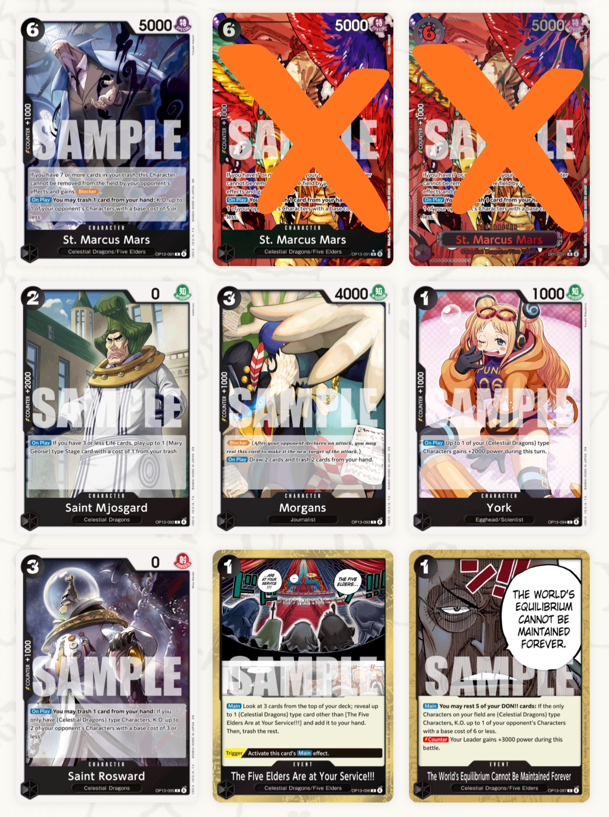 One Piece Card Game OP13 – Complete Base Set (All R & SR Included+Bonus OP13 Promo Card)