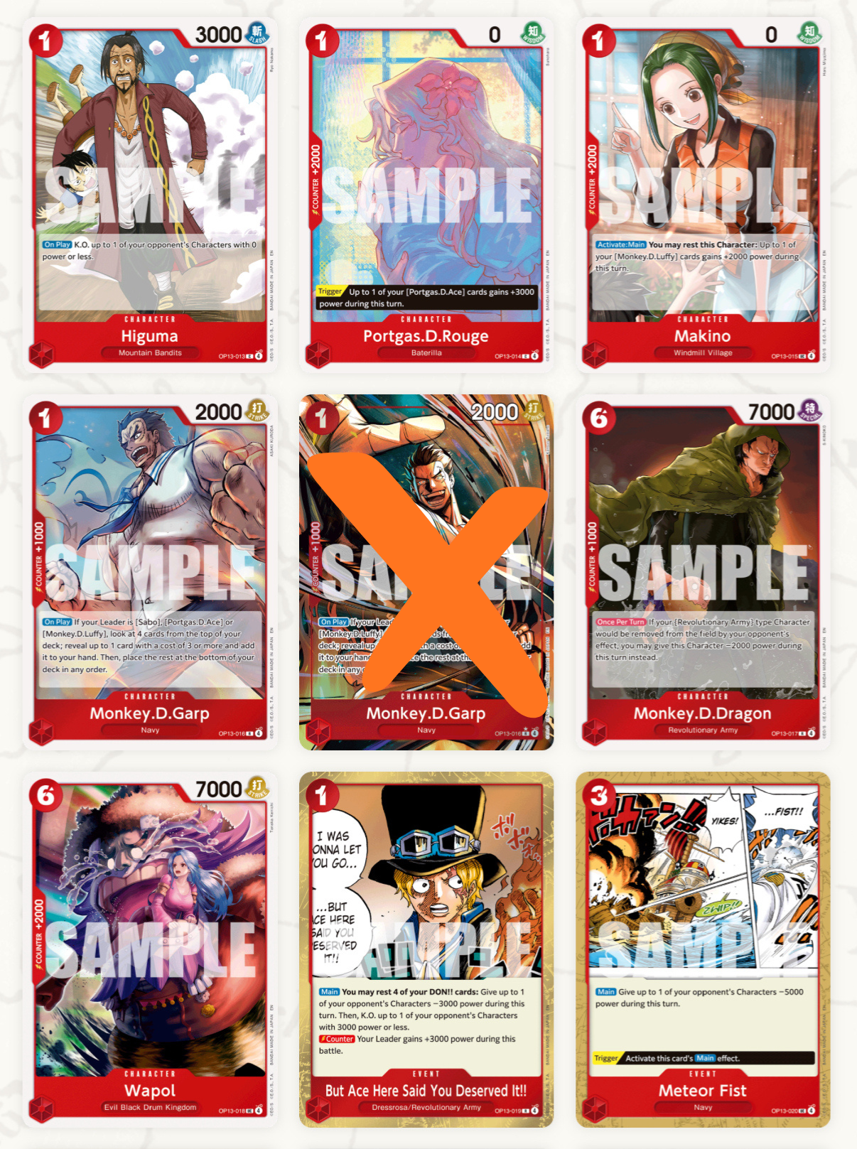 One Piece Card Game OP13 – Complete Base Set (All R & SR Included+Bonus OP13 Promo Card)