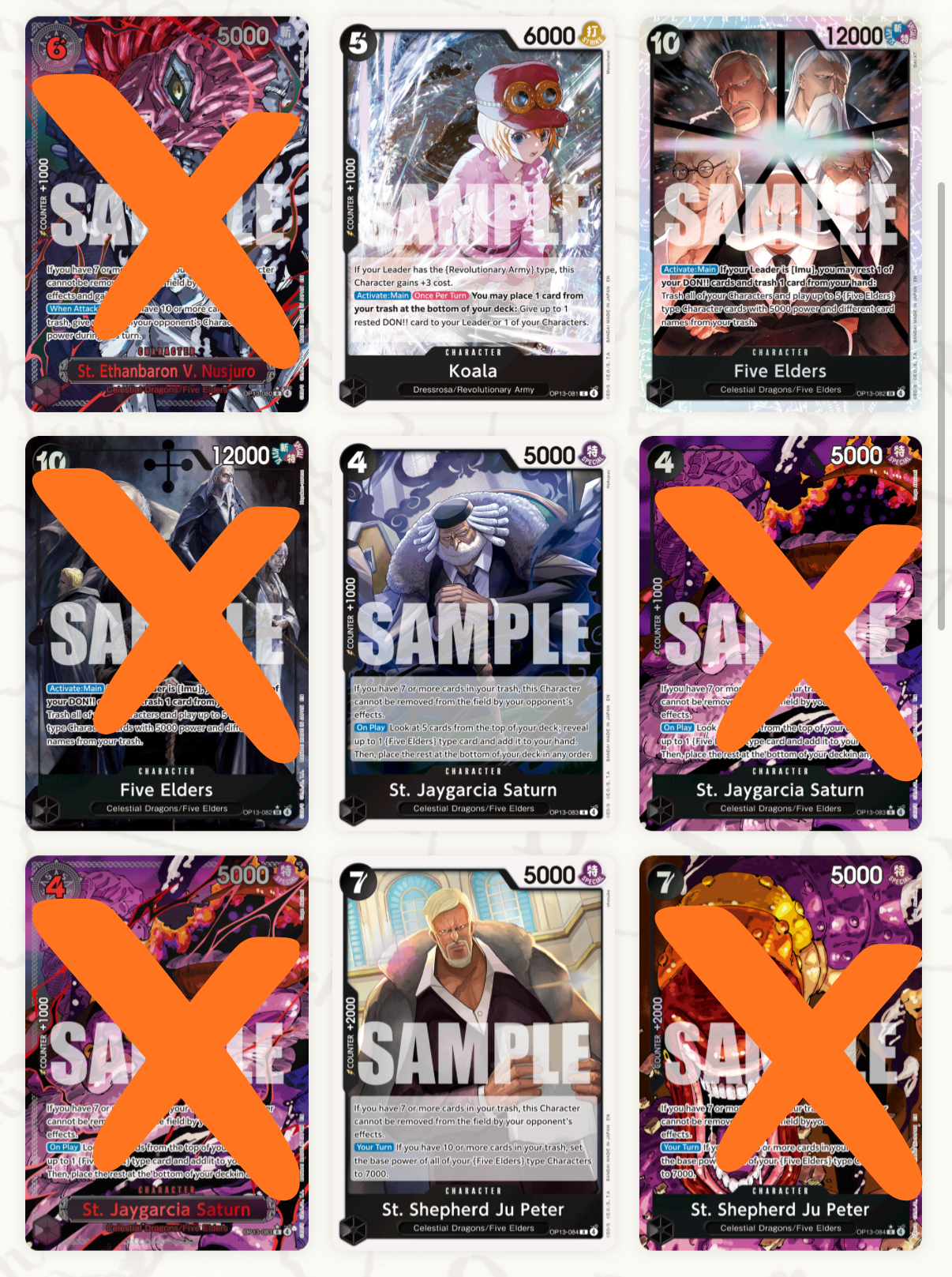 One Piece Card Game OP13 – Complete Base Set (All R & SR Included+Bonus OP13 Promo Card)